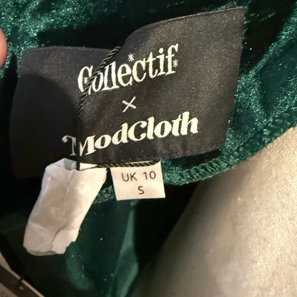 Modcloth Deep Green Velvet Midi Dress - Picture 6 of 9